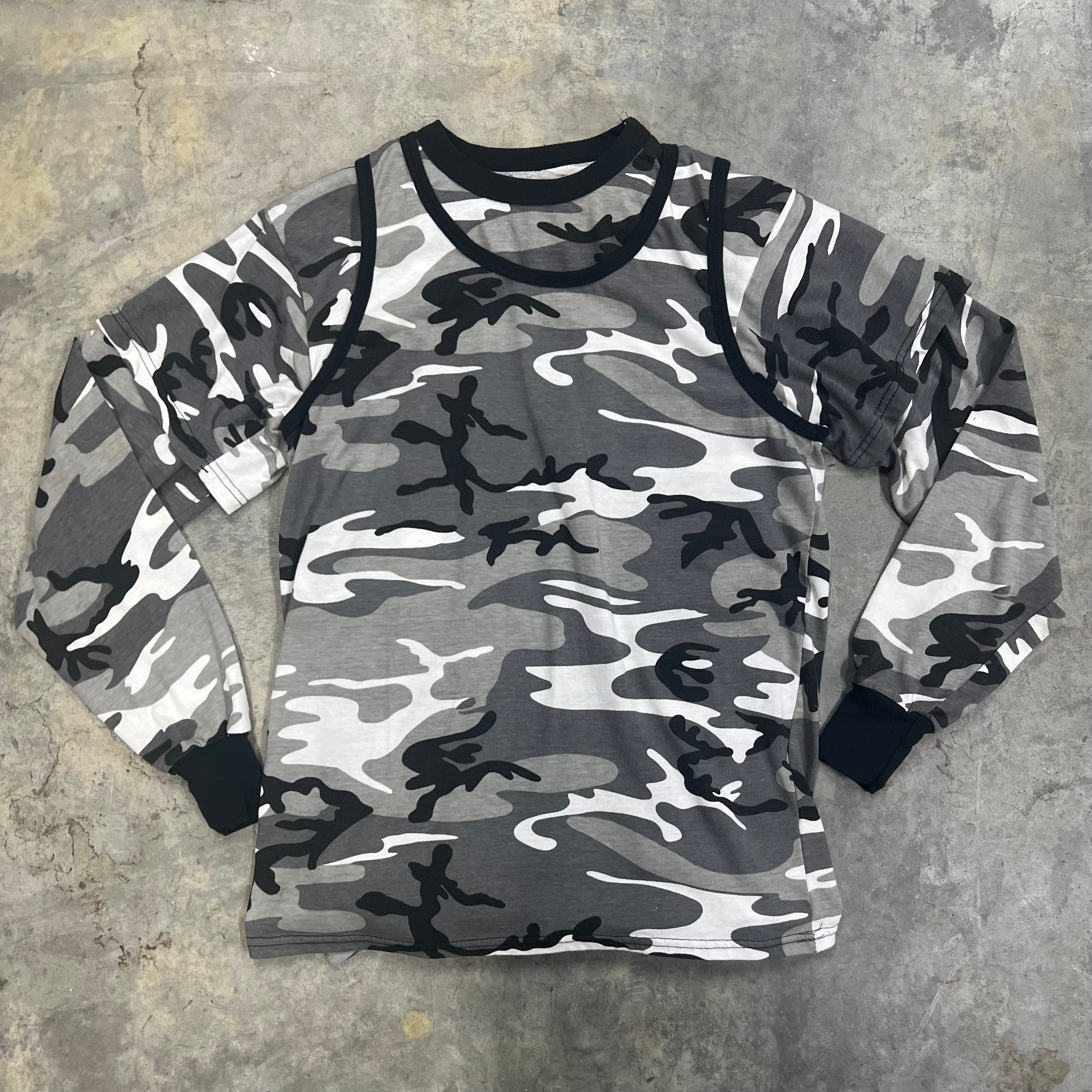【U LAN】Holly print camo layered long sleeves Amazon.com: Women's Camo Shirt Maple-Leaf Print Fall Tops